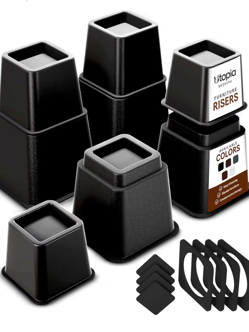 Utopia Bedding Furniture Risers - Black (4 Set)